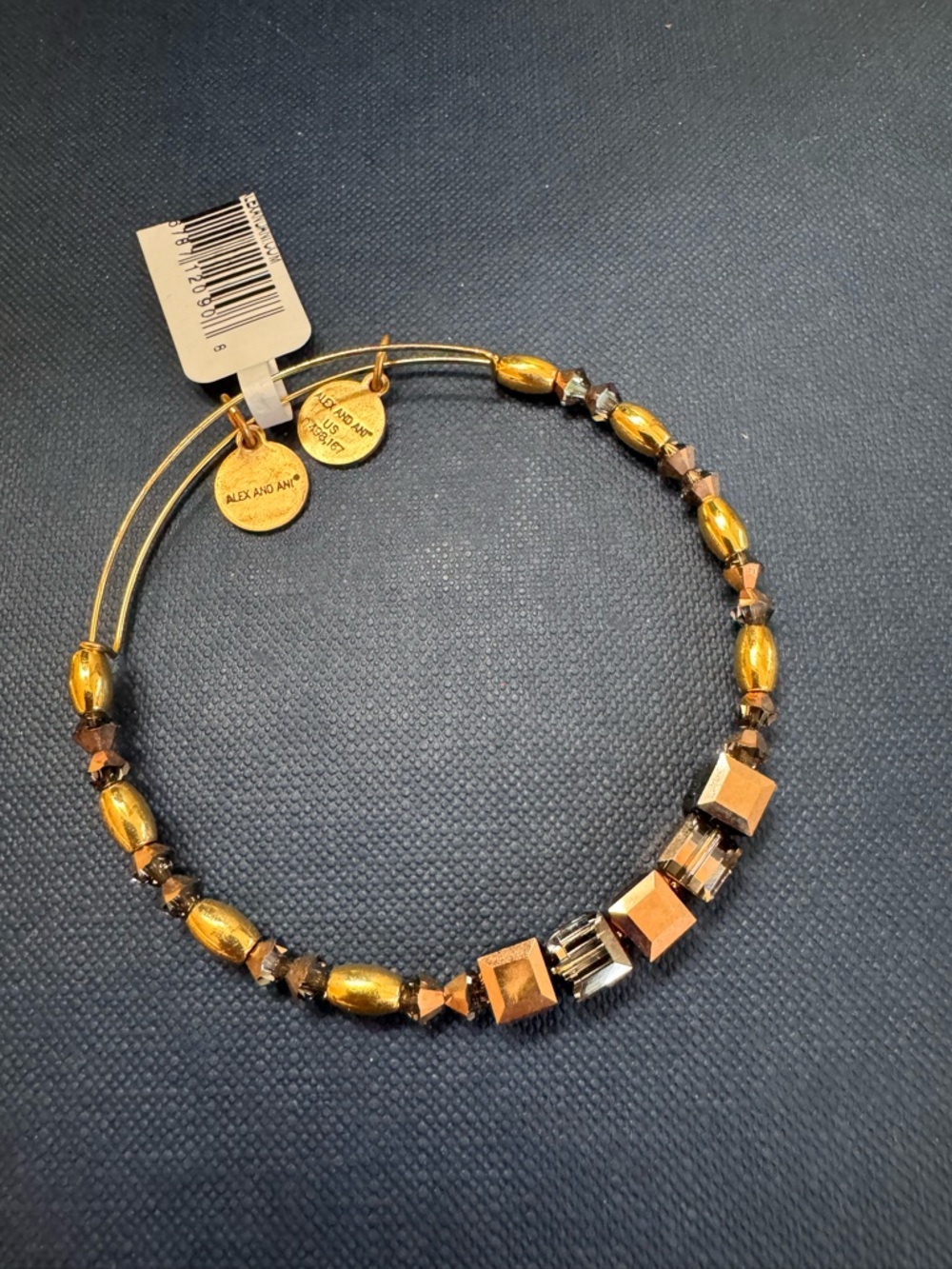 ALEX AND ANI Expandable Bangle Bracelet Square Cut Crystals NWT